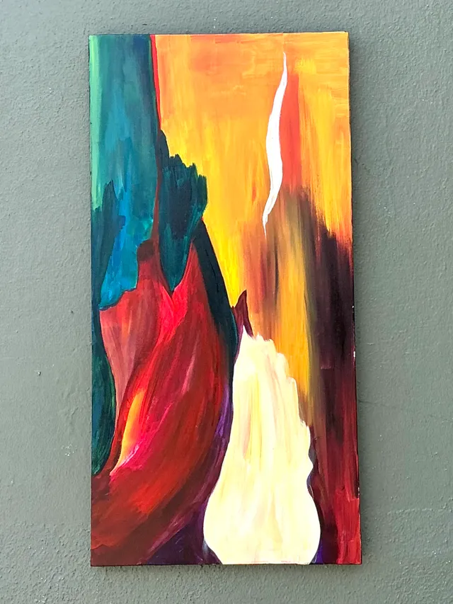 Vintage Abstract Expressionist Painting on Canvas — additional photo 2