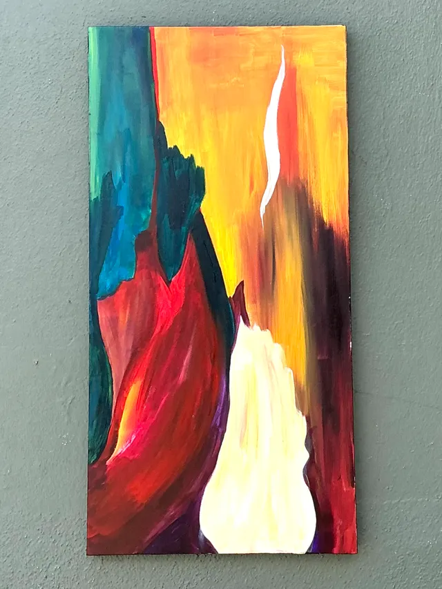 Vintage Abstract Expressionist Painting on Canvas — additional photo 4