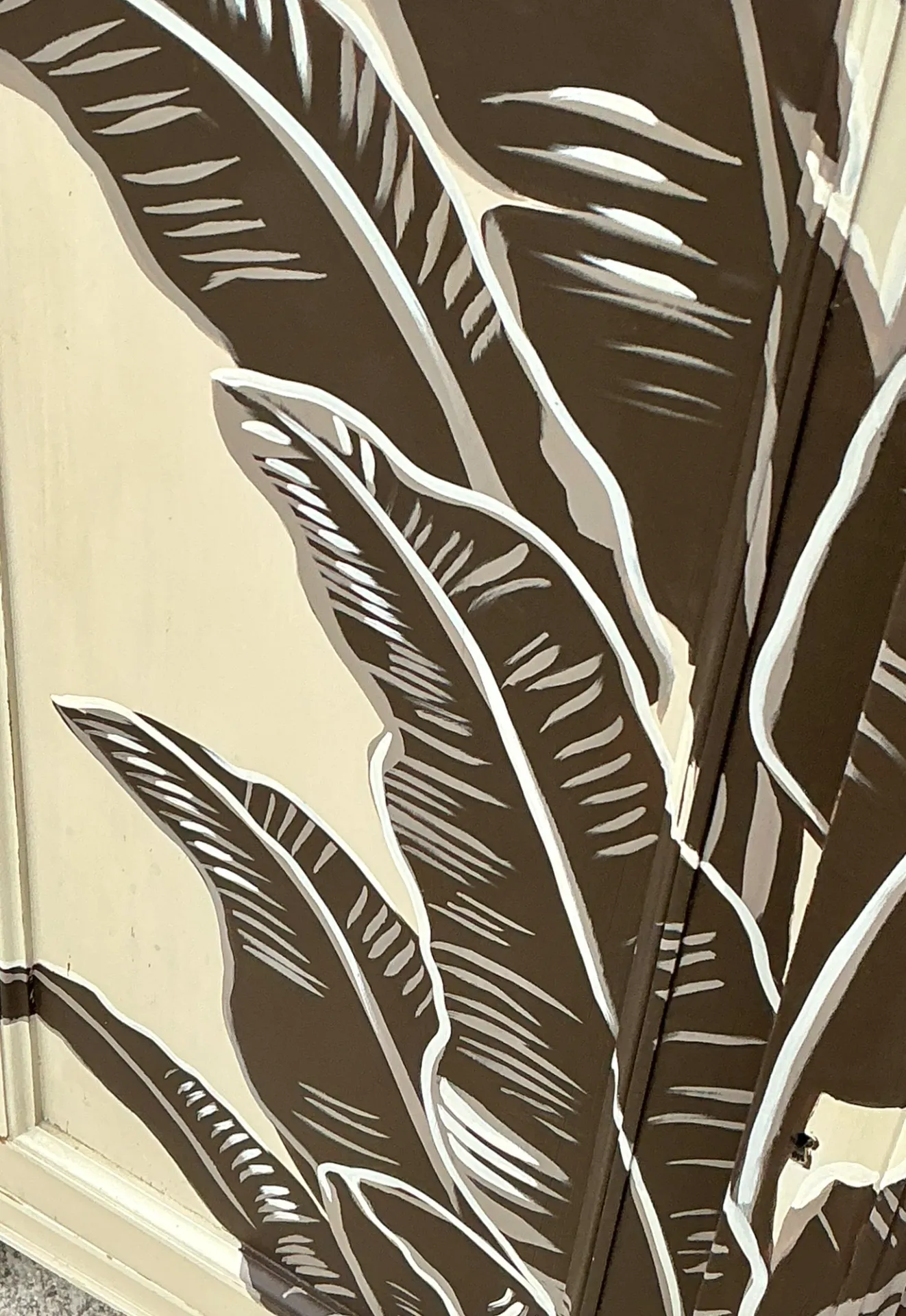 Vintage Banana Leaf Hand Painted Cabinet — additional photo 2