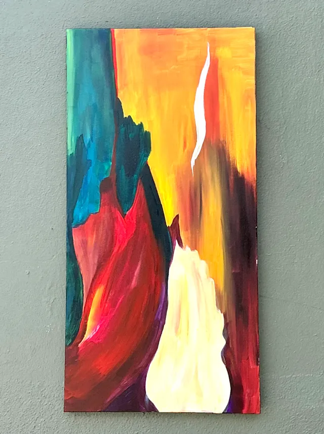 Vintage Abstract Expressionist Painting on Canvas — additional photo 7