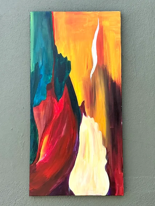Vintage Abstract Expressionist Painting on Canvas — additional photo 3