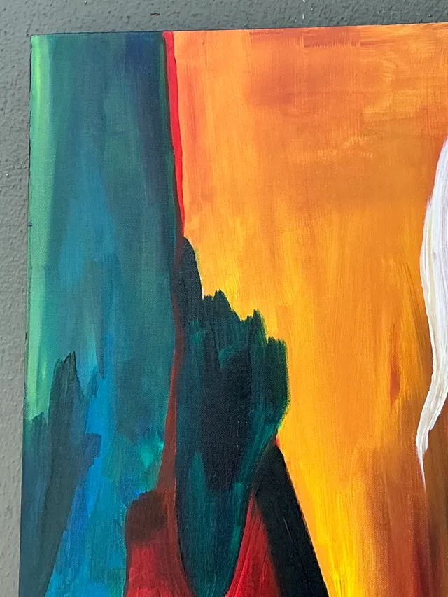 Vintage Abstract Expressionist Painting on Canvas — additional photo 6