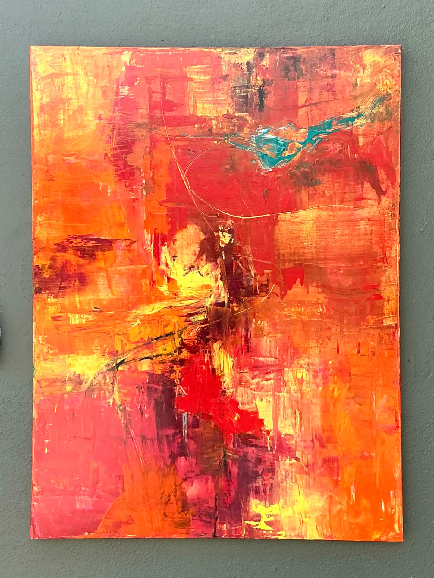 Vintage Abstract Expressionist Oil Painting on Canvas — additional photo 8