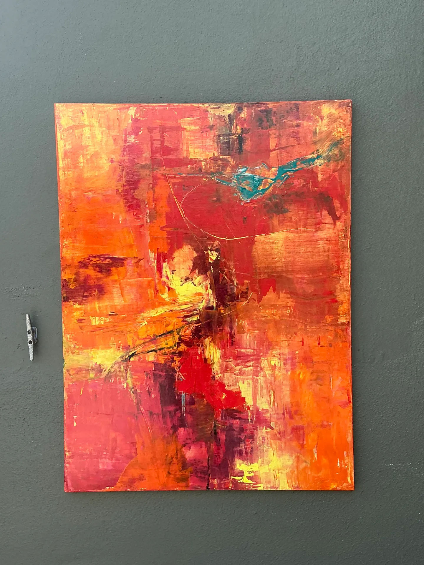 Vintage Abstract Expressionist Oil Painting on Canvas — additional photo 2