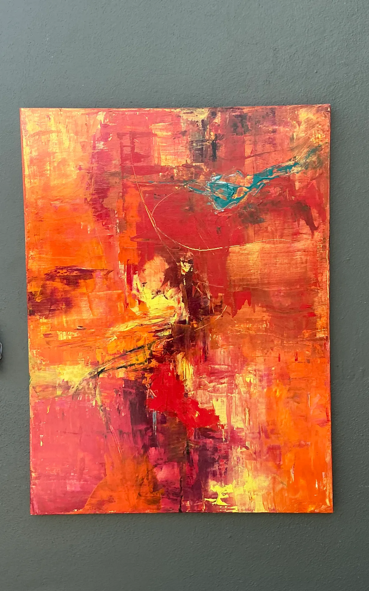 Vintage Abstract Expressionist Oil Painting on Canvas — additional photo 2