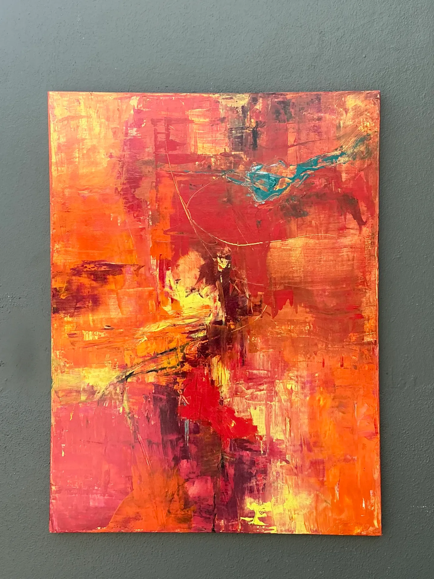 Vintage Abstract Expressionist Oil Painting on Canvas — additional photo 5