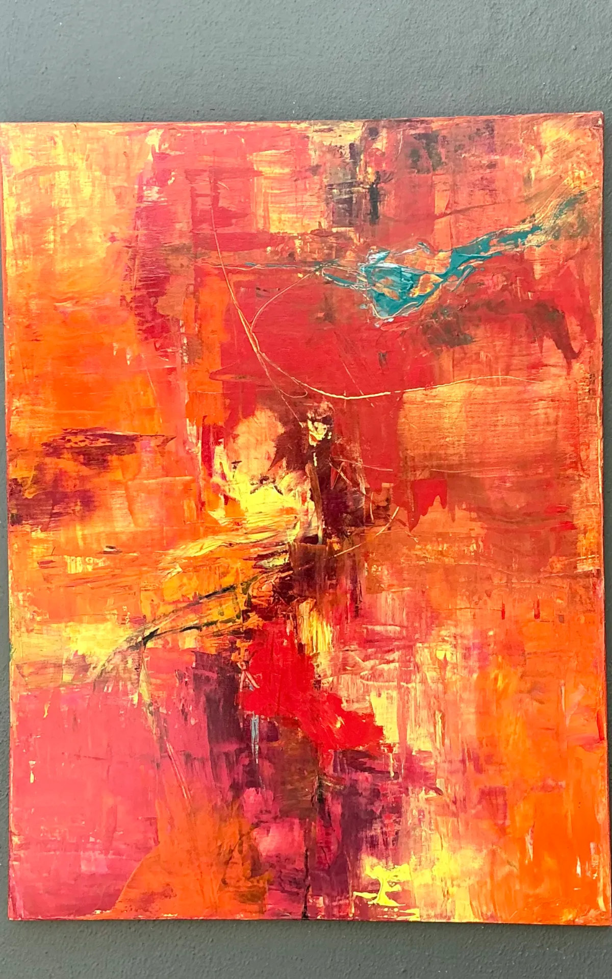 Vintage Abstract Expressionist Oil Painting on Canvas — additional photo 7