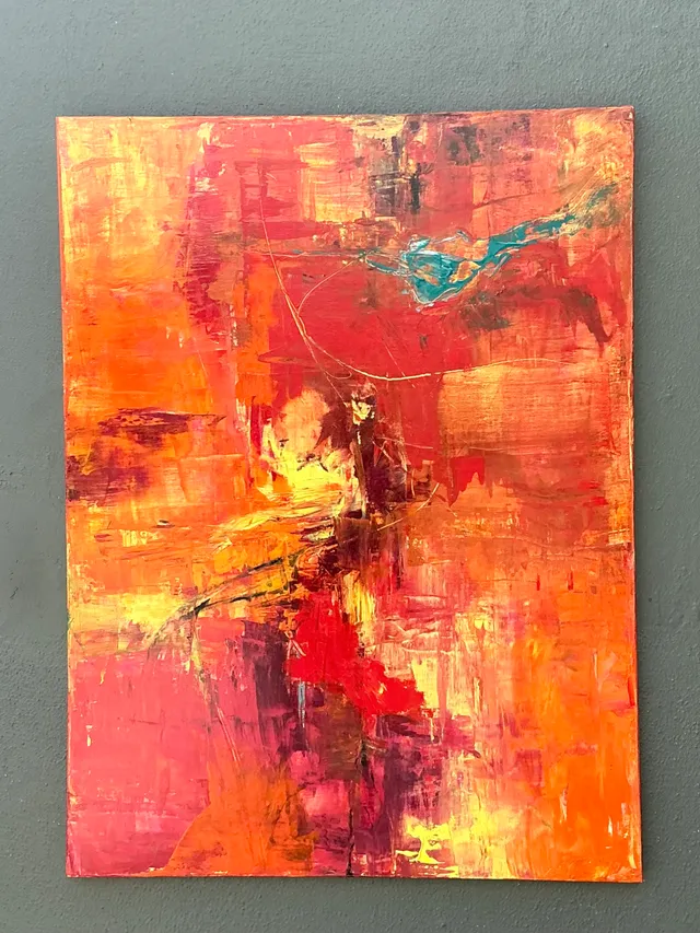 Vintage Abstract Expressionist Oil Painting on Canvas — additional photo 7