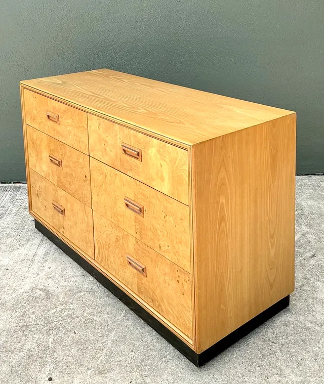 Vintage Henredon “Scene Two” Burl Wood Six-Drawer Dresser — additional photo 2