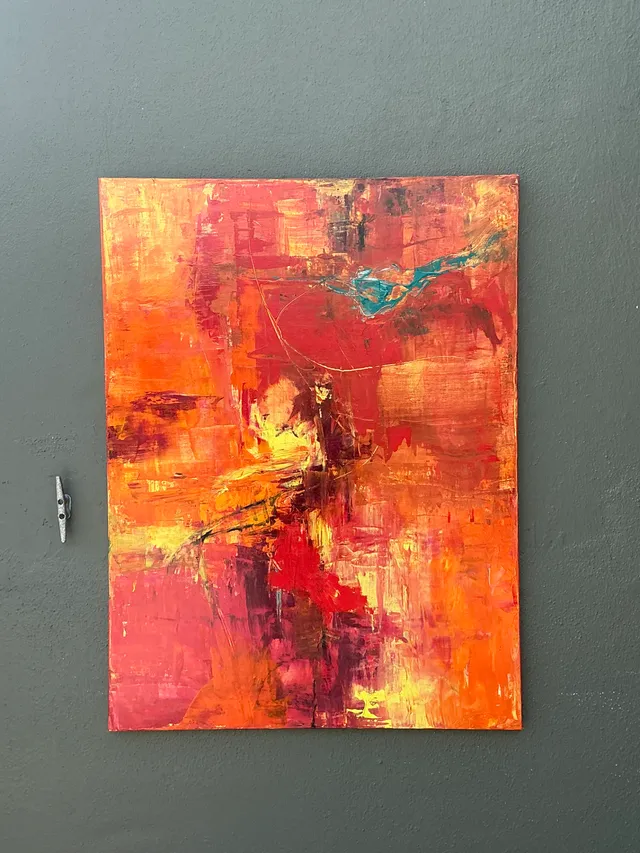 Vintage Abstract Expressionist Oil Painting on Canvas — additional photo 3