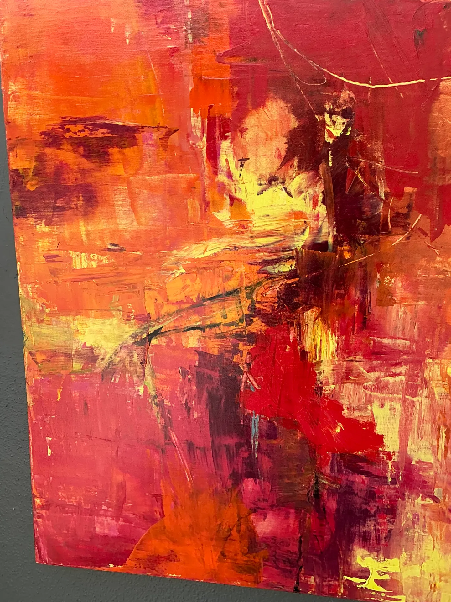 Vintage Abstract Expressionist Oil Painting on Canvas — additional photo 4