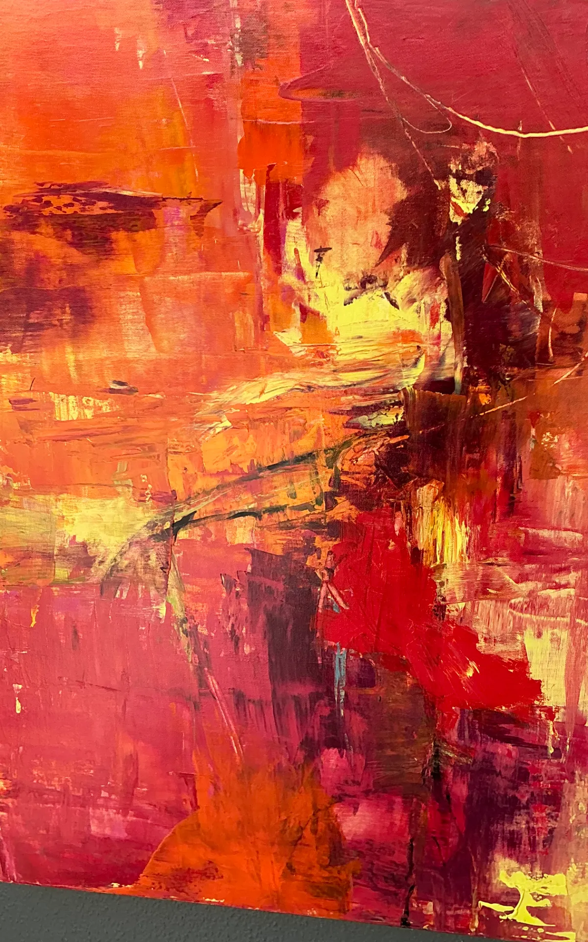 Vintage Abstract Expressionist Oil Painting on Canvas — additional photo 4
