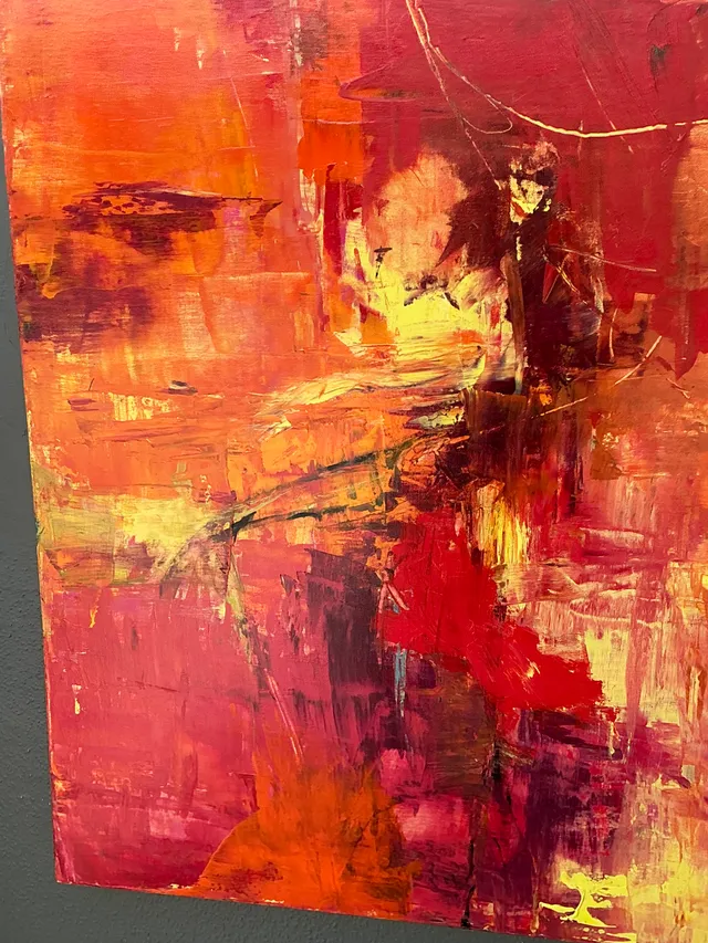 Vintage Abstract Expressionist Oil Painting on Canvas — additional photo 4