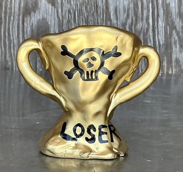 Vintage Skull Motif Ceramic Loser Trophy — additional photo 3