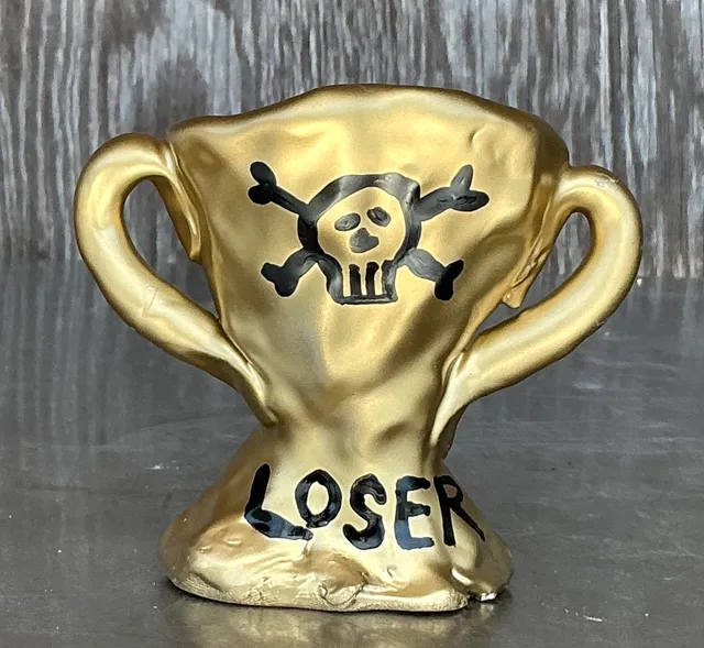 Vintage Skull Motif Ceramic Loser Trophy — additional photo 1