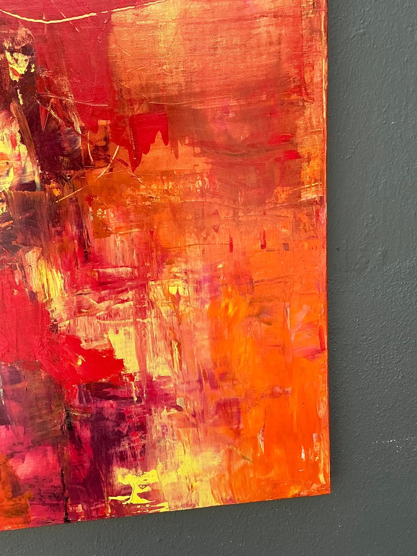Vintage Abstract Expressionist Oil Painting on Canvas — additional photo 6