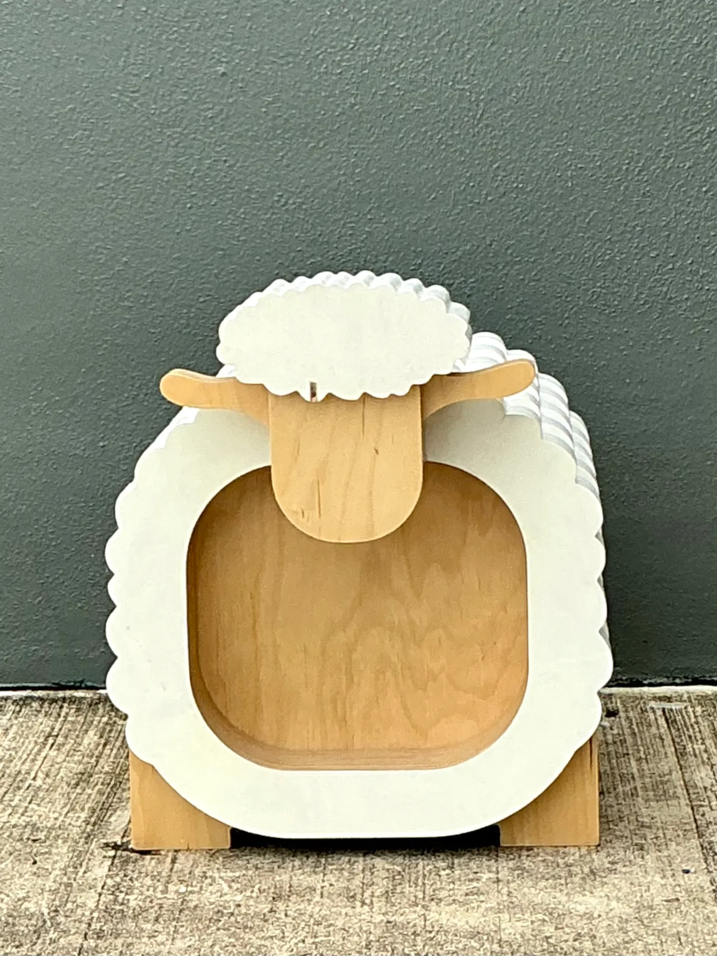 Vintage Sculptural Wood Sheep Low Stool — additional photo 6