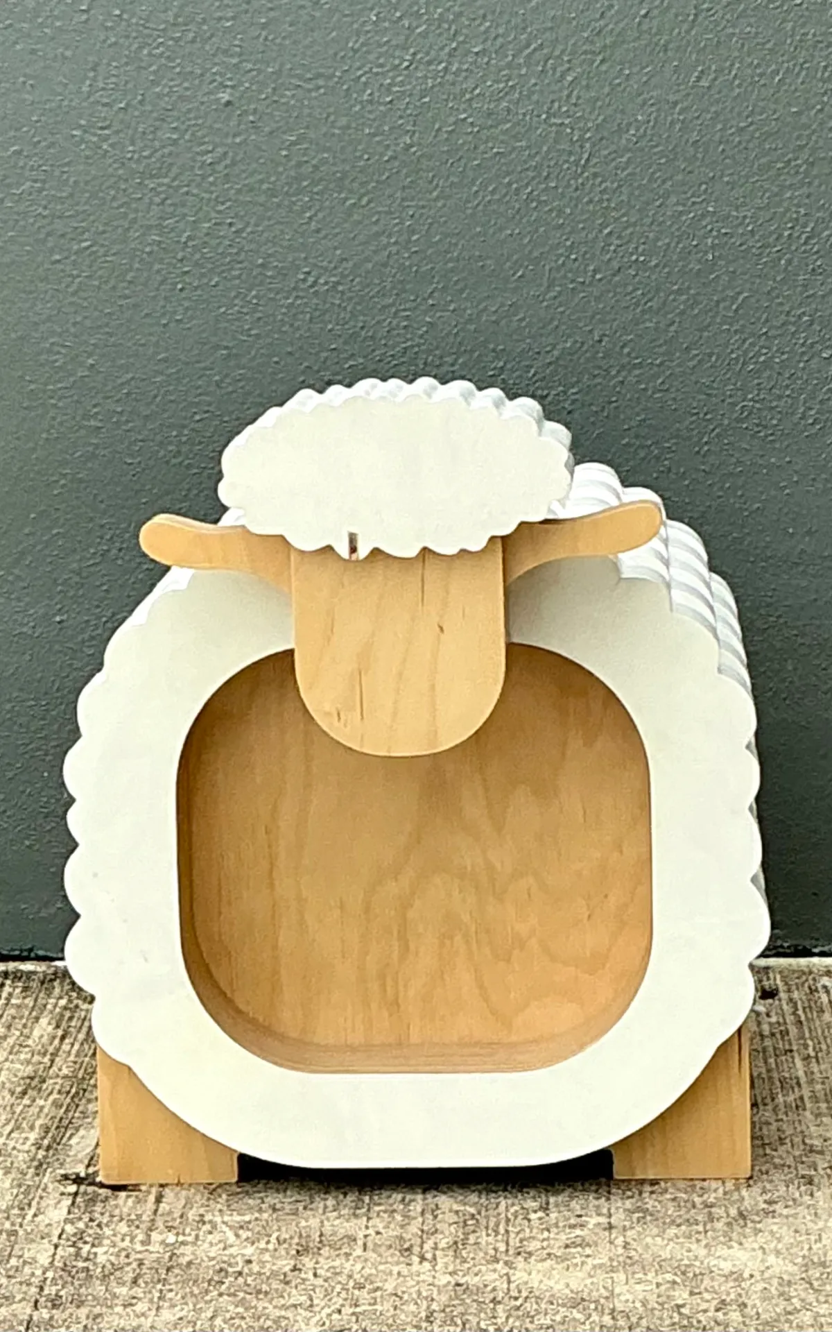 Vintage Sculptural Wood Sheep Low Stool — additional photo 6