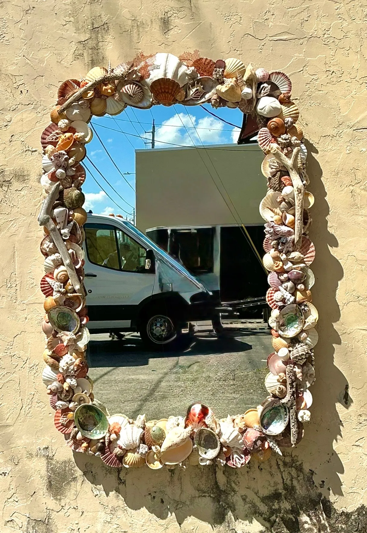 Vintage Shell Encrusted Wall Mirror — additional photo 1