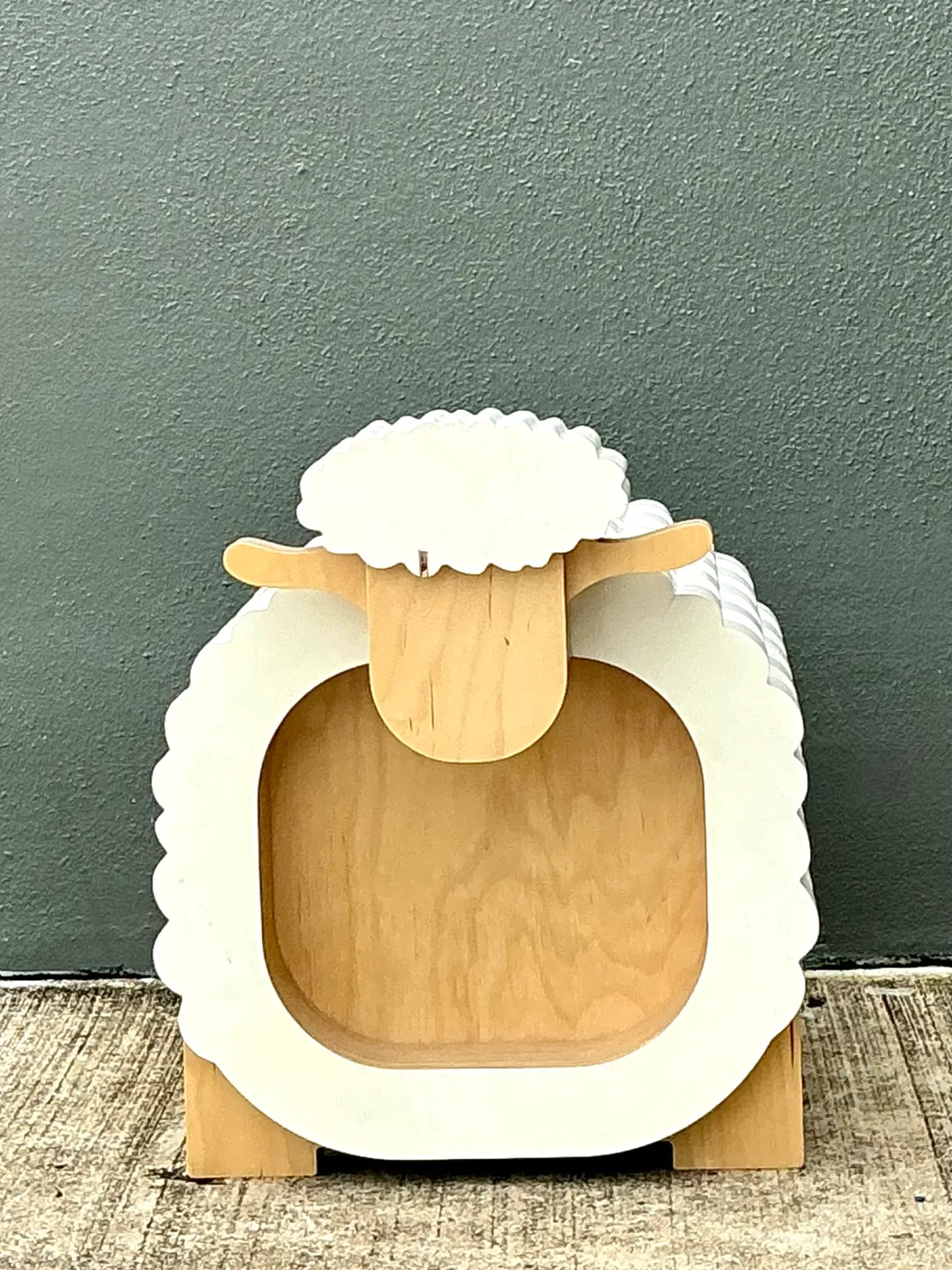 Vintage Sculptural Wood Sheep Low Stool — additional photo 3