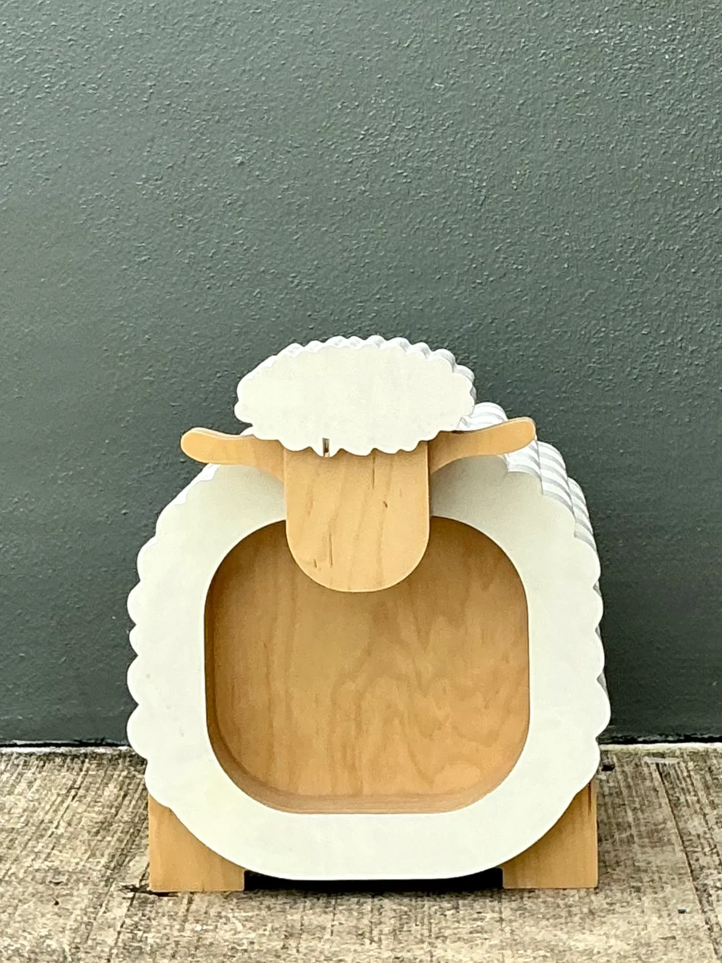 Vintage Sculptural Wood Sheep Low Stool — additional photo 7