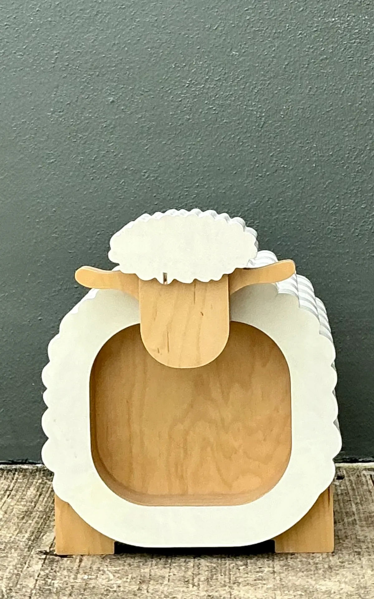 Vintage Sculptural Wood Sheep Low Stool — additional photo 7