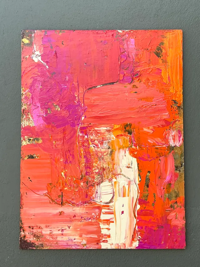 Vintage Abstract Expressionist Painting on Canvas — additional photo 5