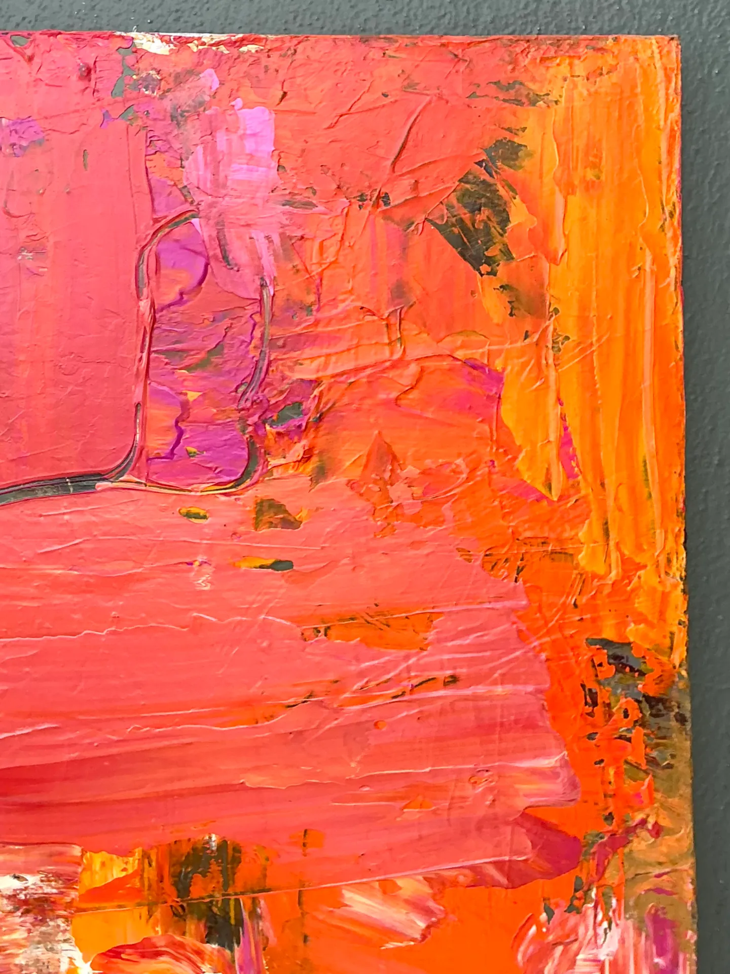 Vintage Abstract Expressionist Painting on Canvas — additional photo 1