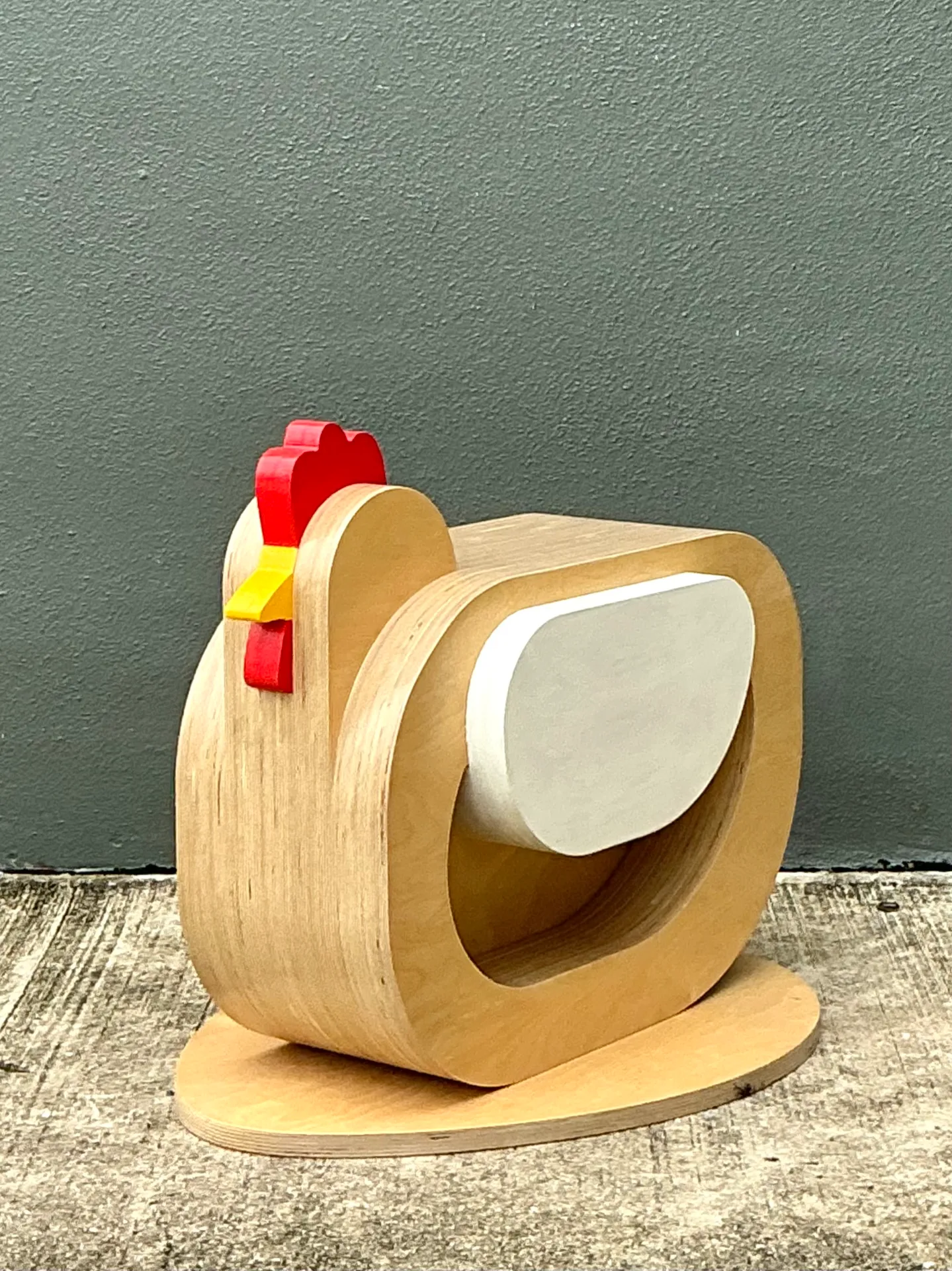 Vintage Sculptural Wood Chicken Low Stool — additional photo 5