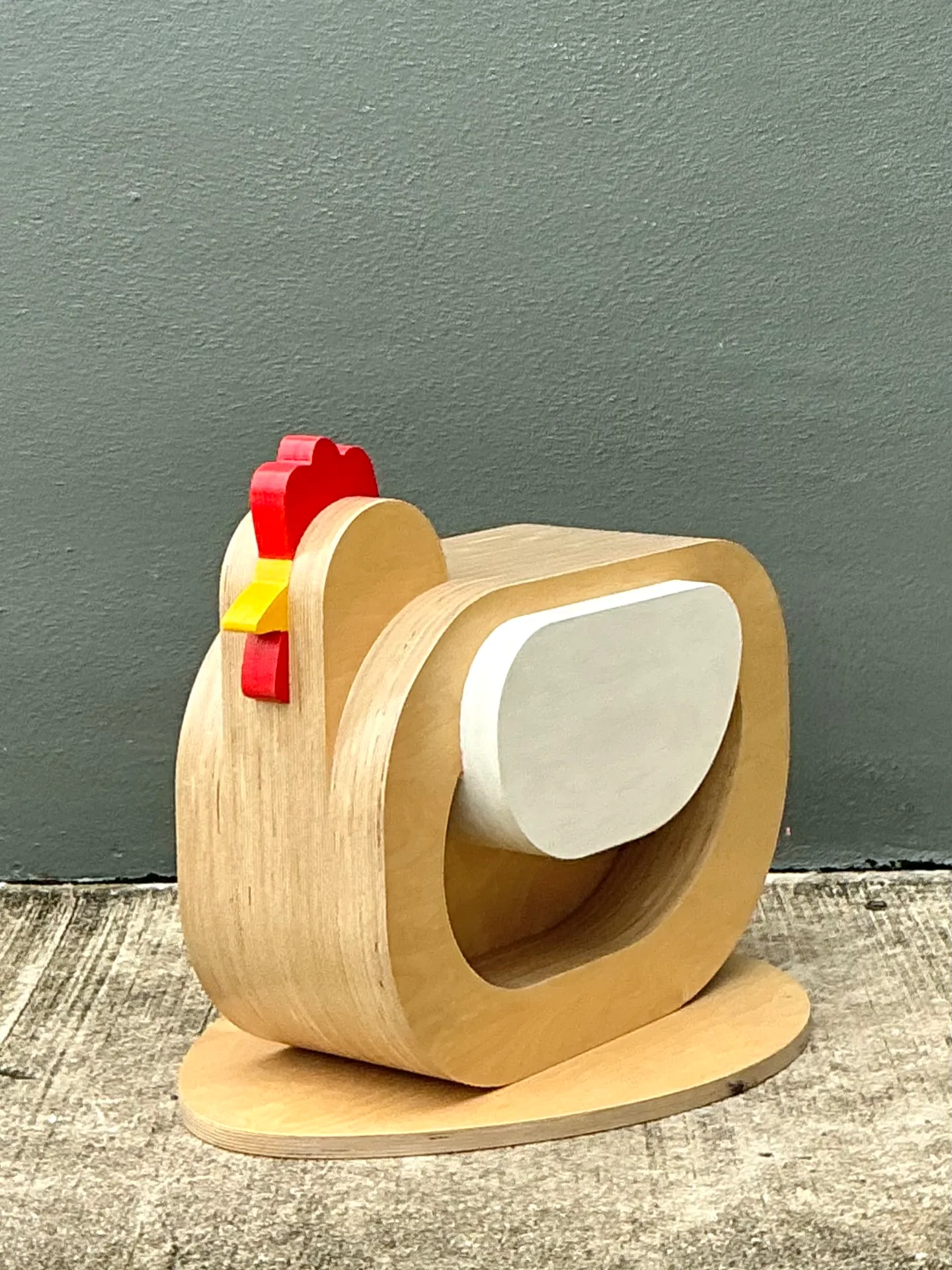 Vintage Sculptural Wood Chicken Low Stool — additional photo 8