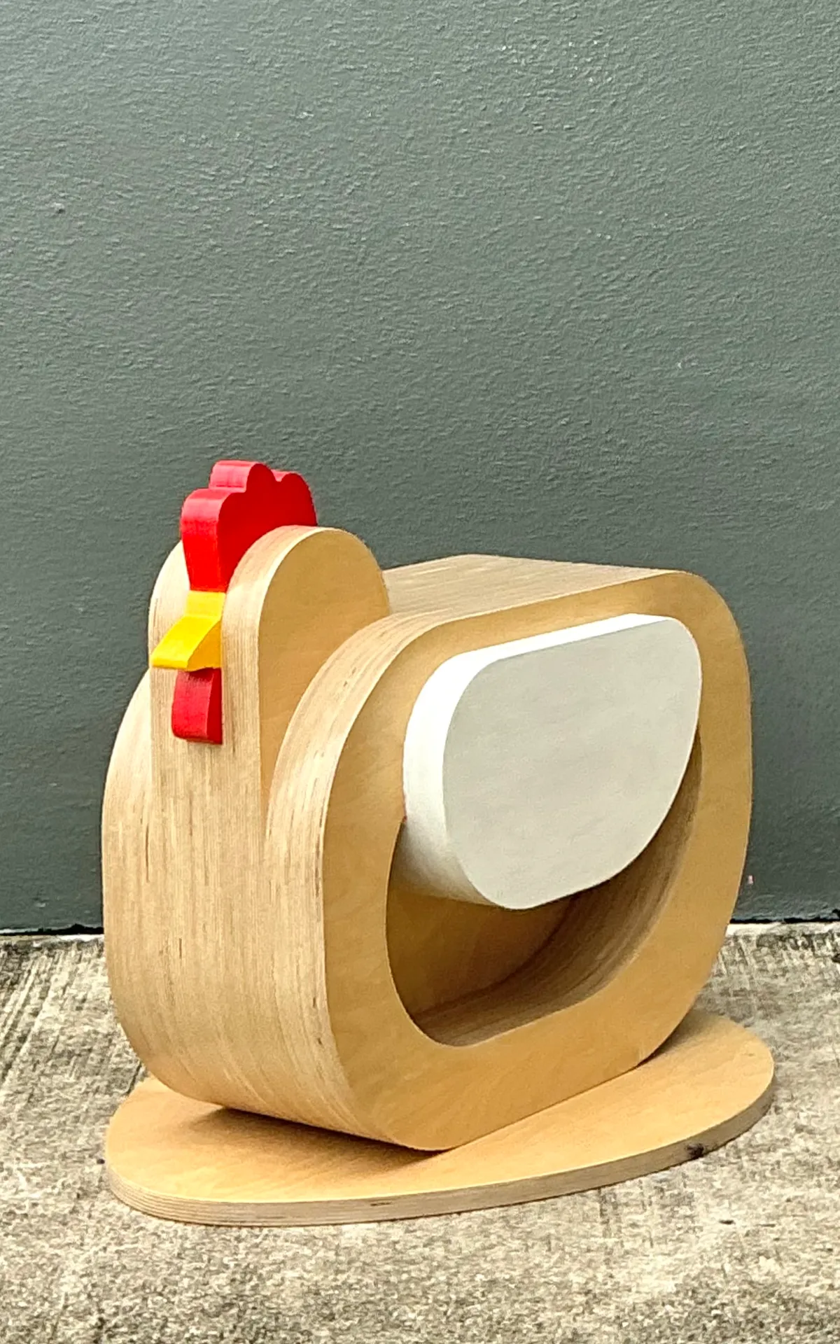 Vintage Sculptural Wood Chicken Low Stool — additional photo 8