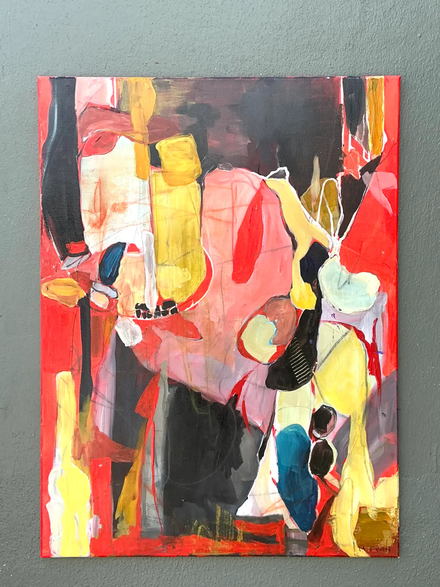 Vintage Abstract Expressionist Oil Painting on Canvas — additional photo 7