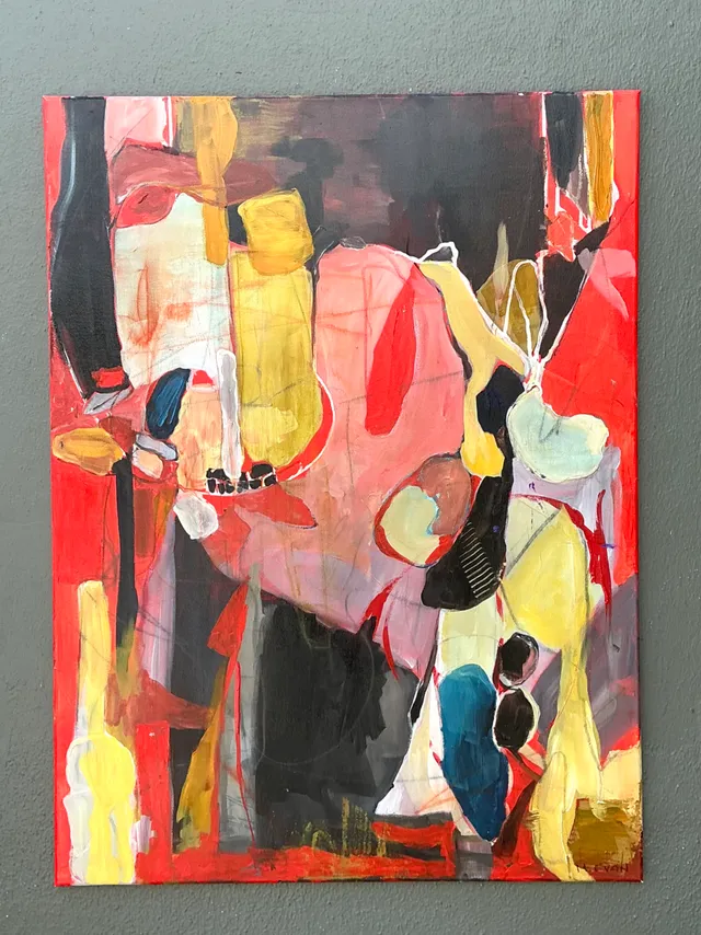 Vintage Abstract Expressionist Oil Painting on Canvas — additional photo 4