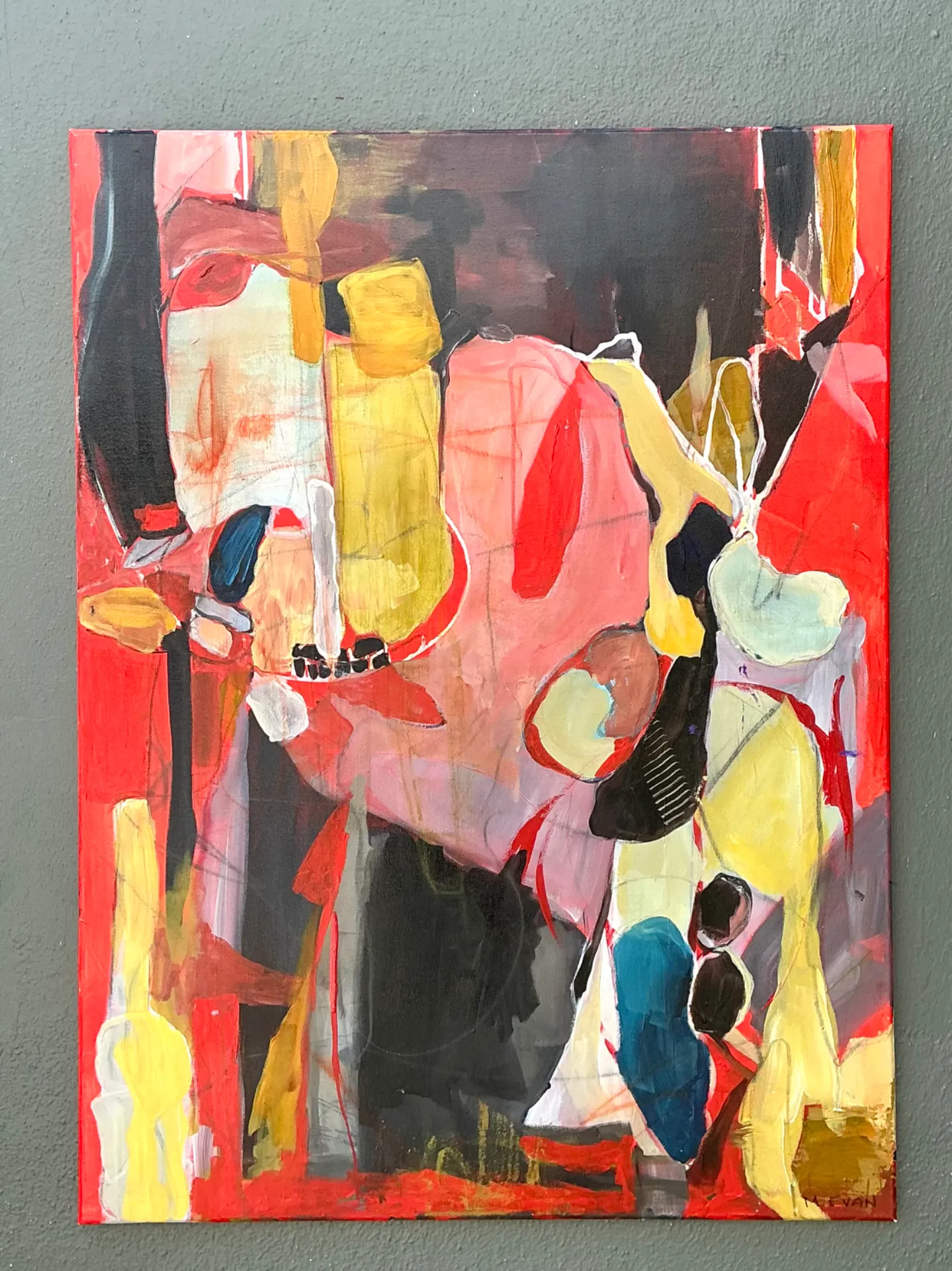 Vintage Abstract Expressionist Oil Painting on Canvas — additional photo 5