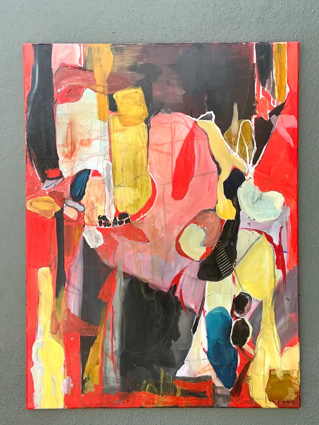 Vintage Abstract Expressionist Oil Painting on Canvas — additional photo 5