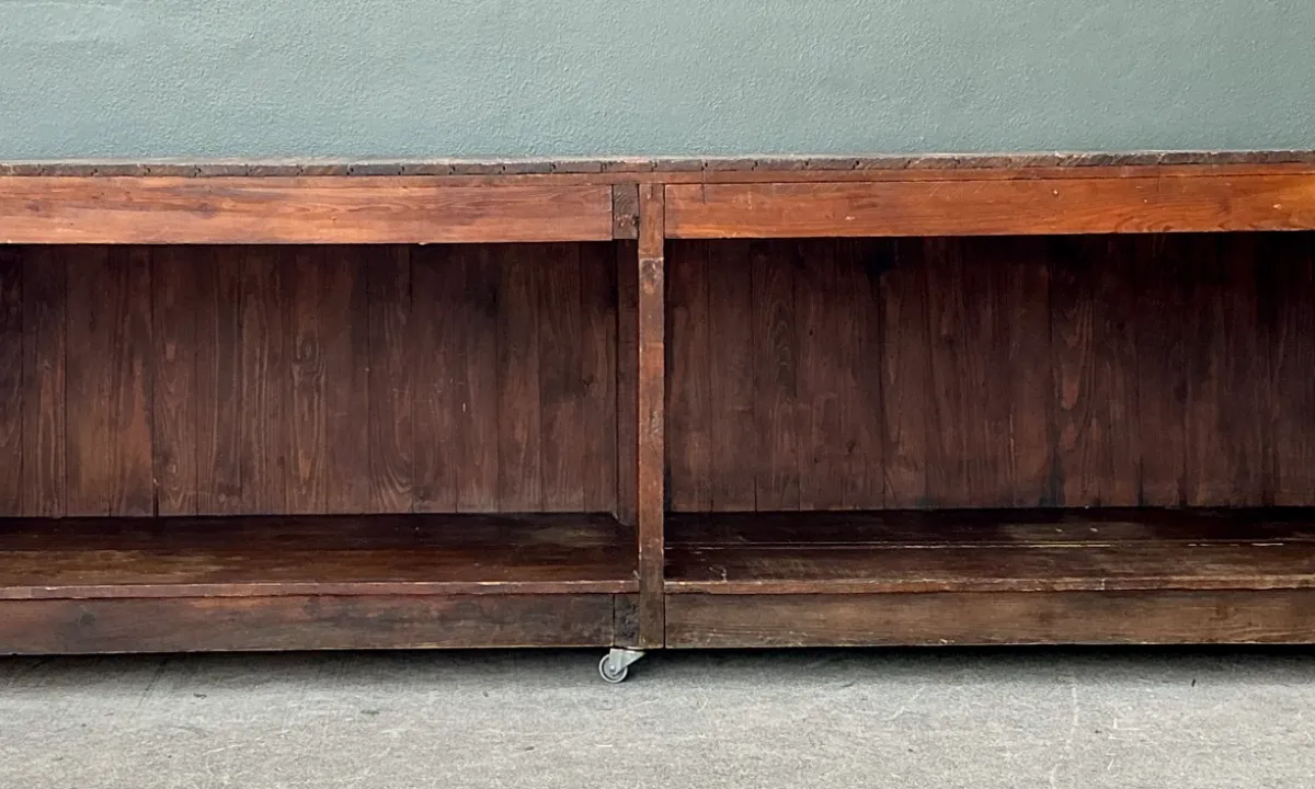 Vintage Wood Industrial Long Counter — additional photo 5