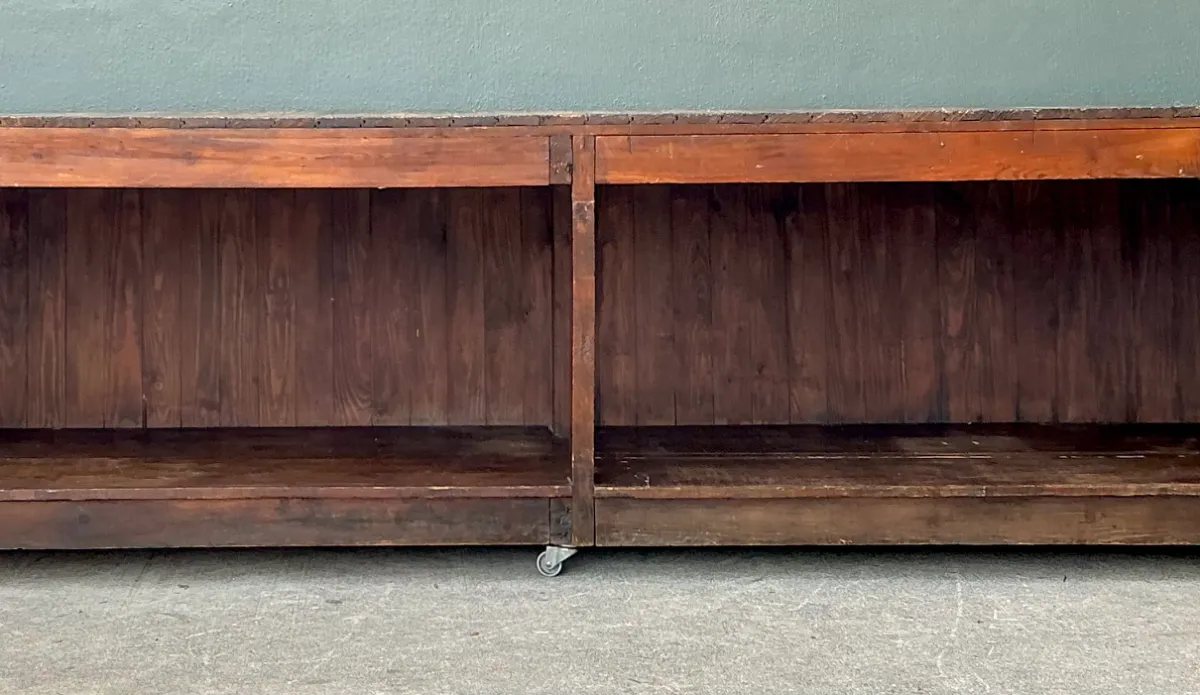 Vintage Wood Industrial Long Counter — additional photo 8