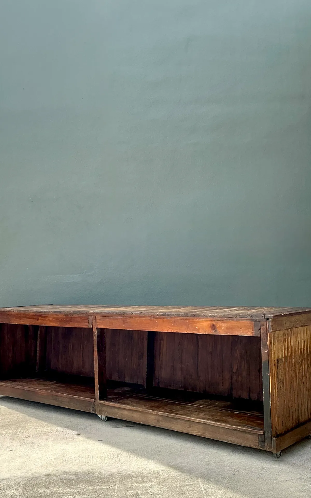 Vintage Wood Industrial Long Counter — additional photo 4