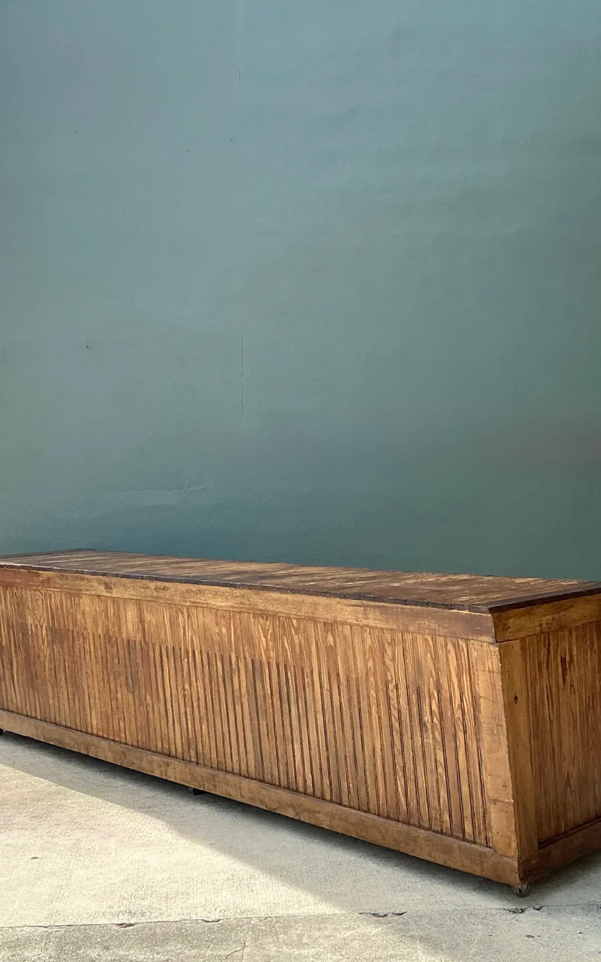 Vintage Wood Industrial Long Counter