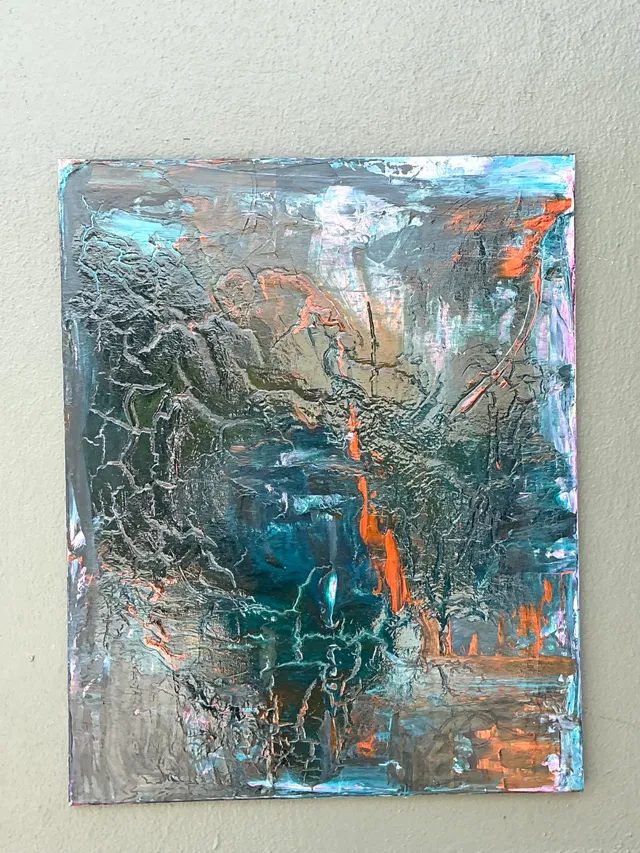 Vintage Abstract Expressionist Painting on Canvas — additional photo 4