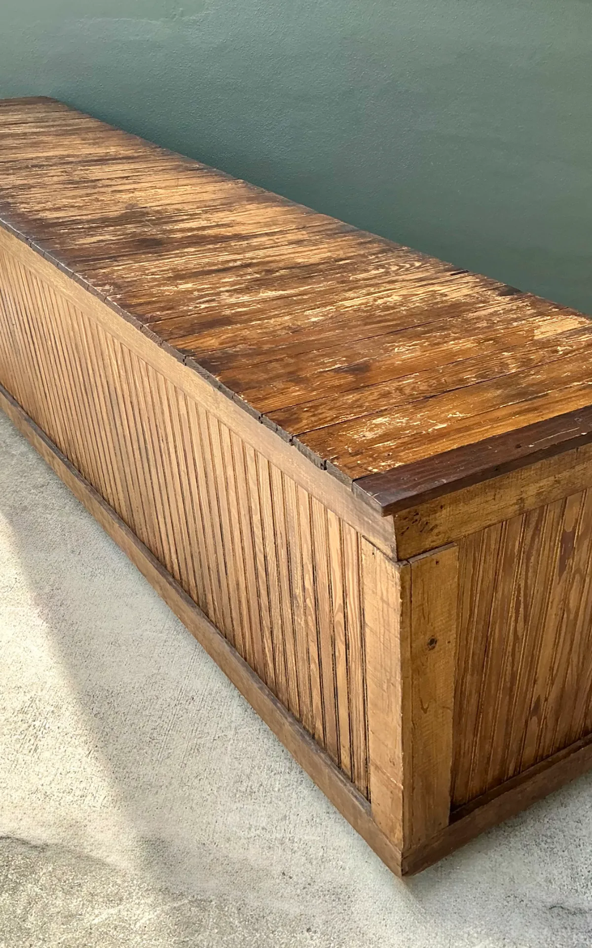 Vintage Wood Industrial Long Counter — additional photo 3