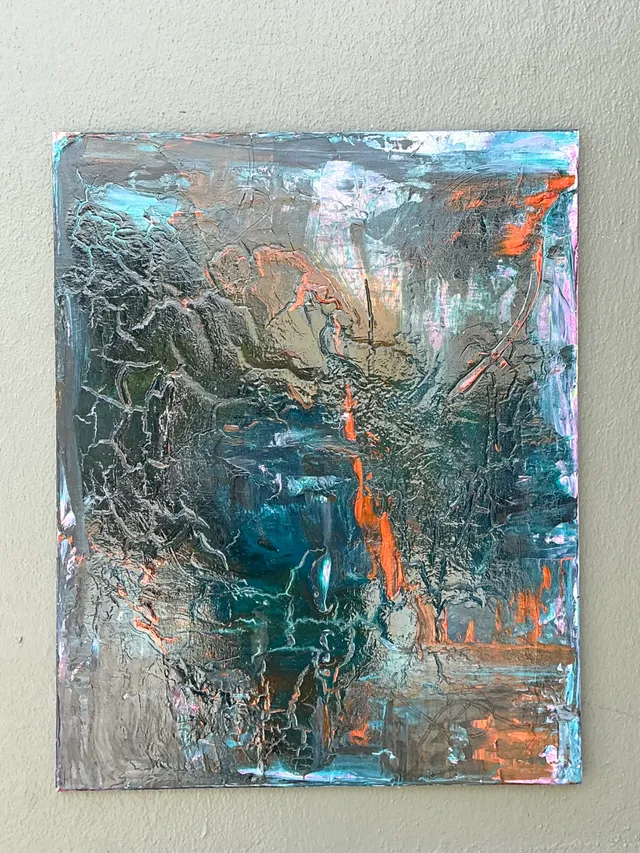 Vintage Abstract Expressionist Painting on Canvas — additional photo 6