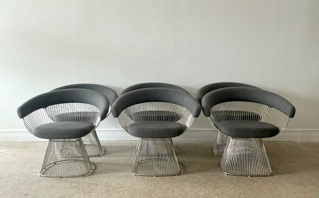 Vintage Platner Style Wire Dining Chairs - Set of 6 — additional photo 3