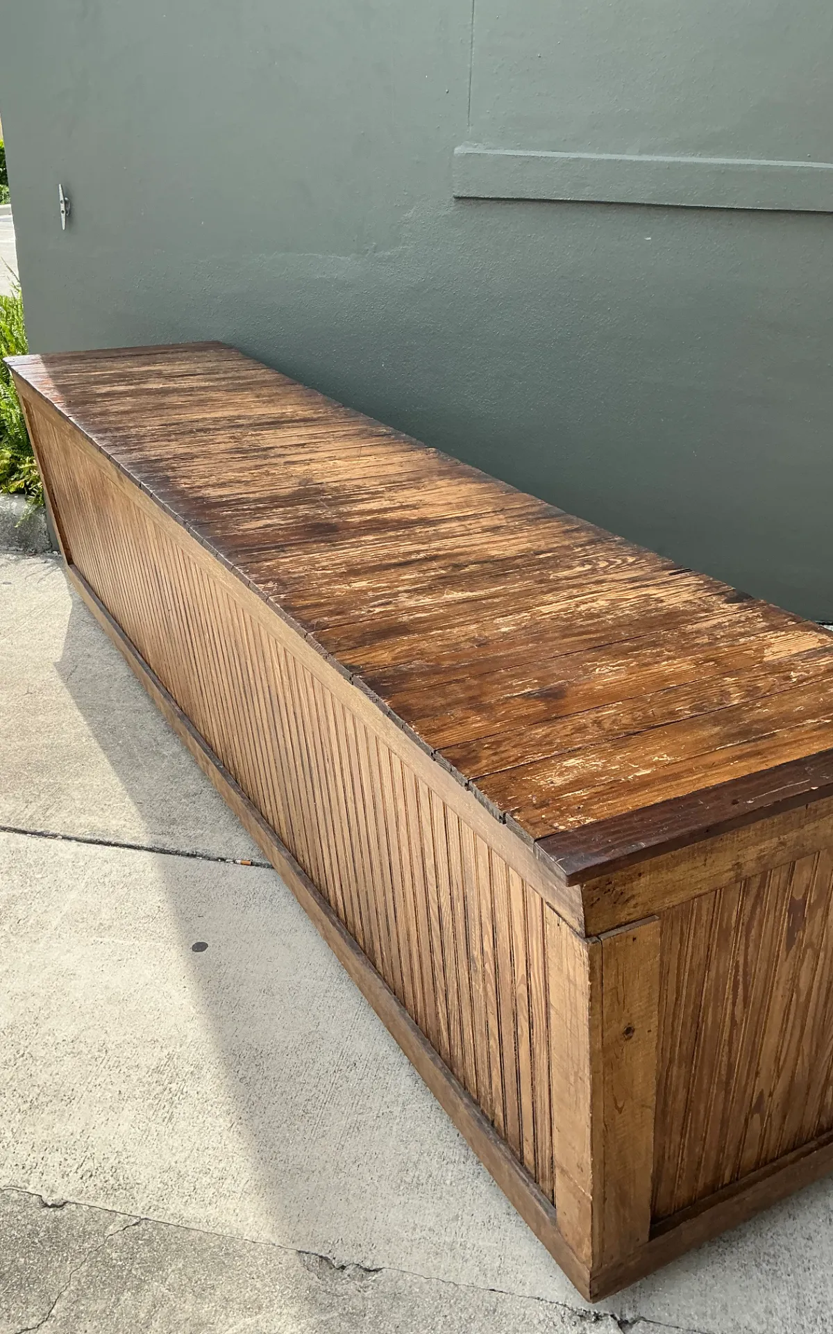 Vintage Wood Industrial Long Counter — additional photo 6