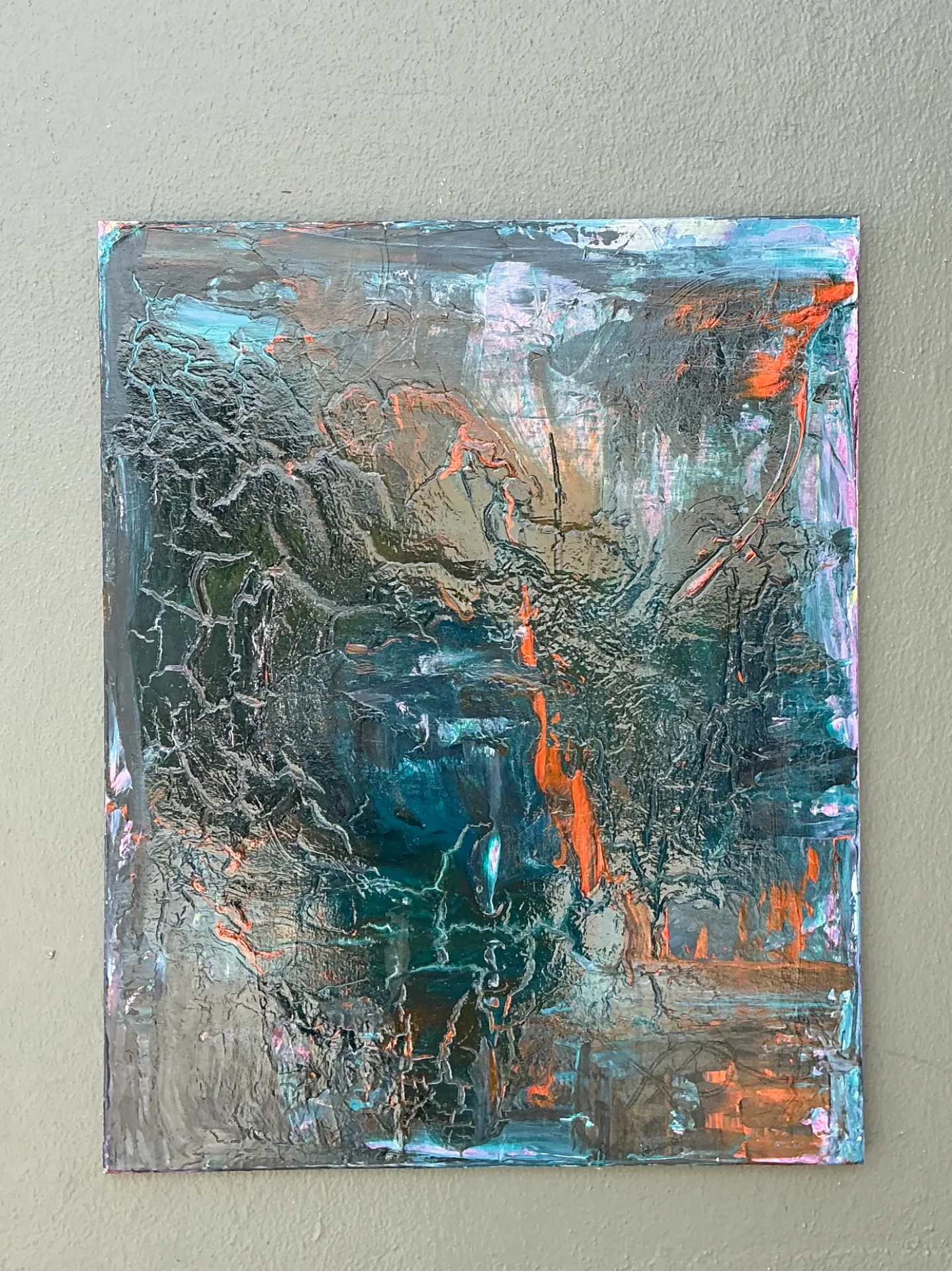 Vintage Abstract Expressionist Painting on Canvas — additional photo 3
