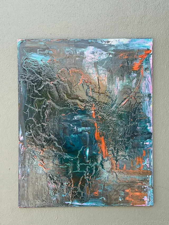 Vintage Abstract Expressionist Painting on Canvas — additional photo 3