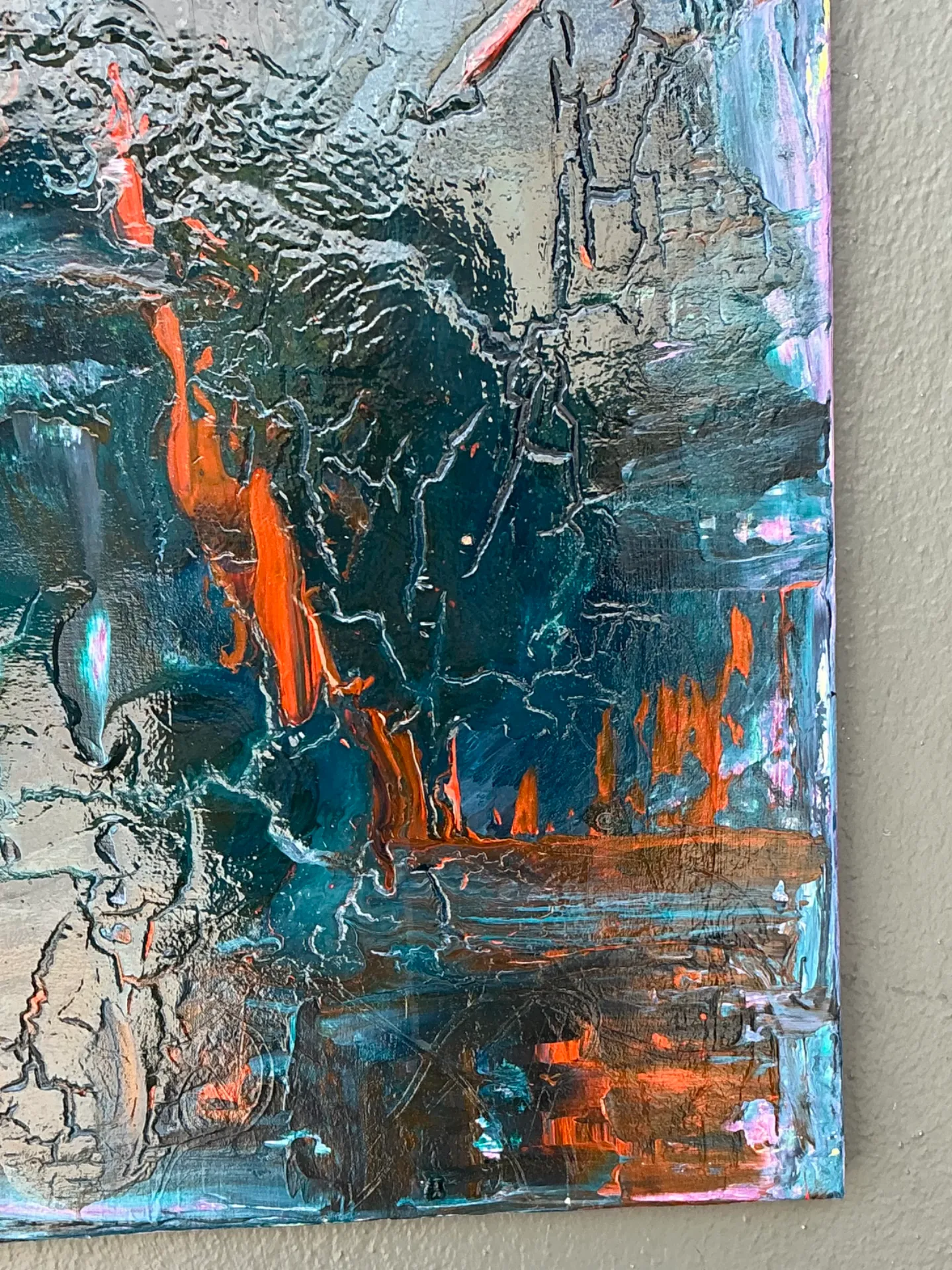 Vintage Abstract Expressionist Painting on Canvas — additional photo 2