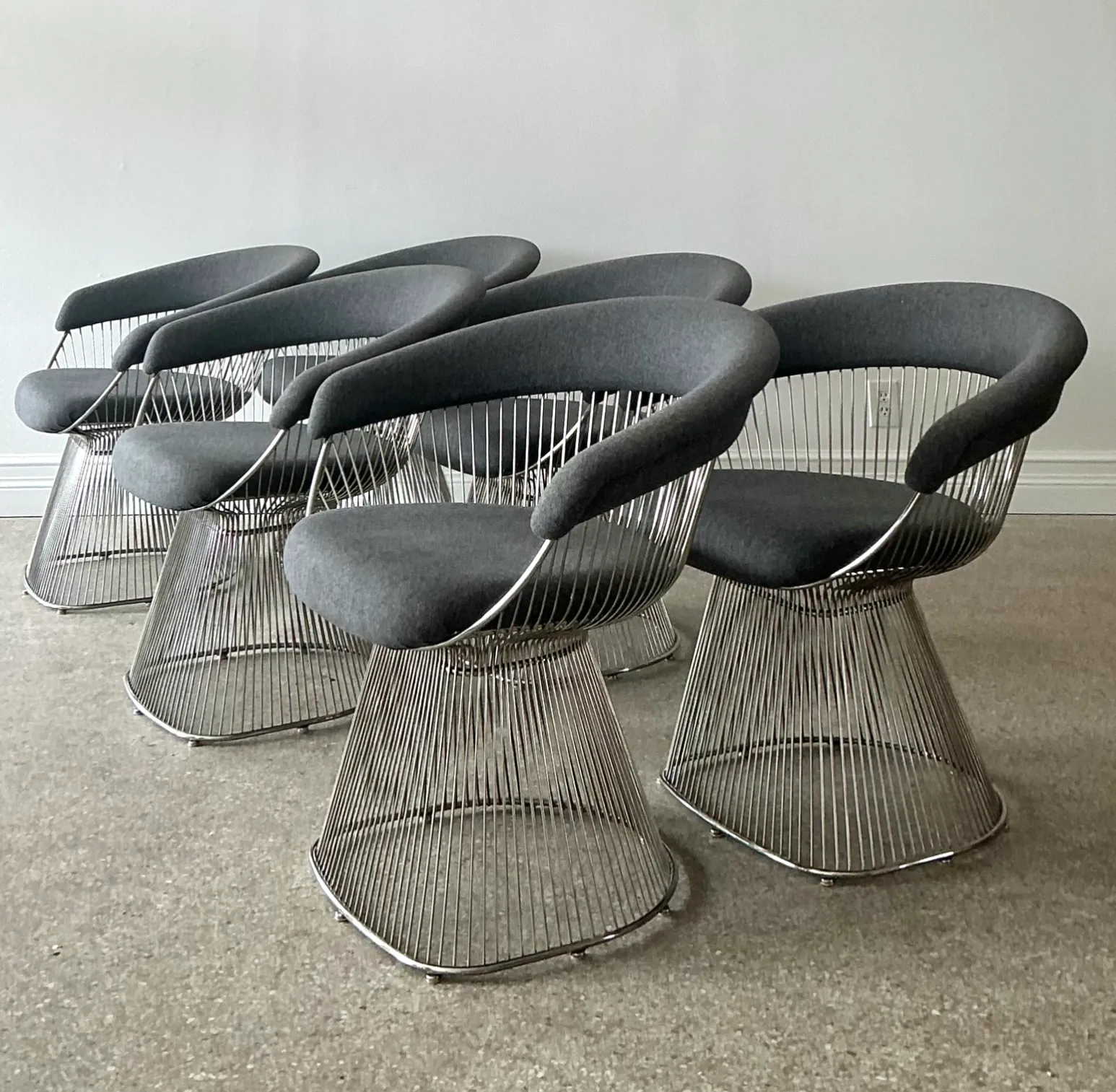 Vintage Platner Style Wire Dining Chairs - Set of 6 — additional photo 6