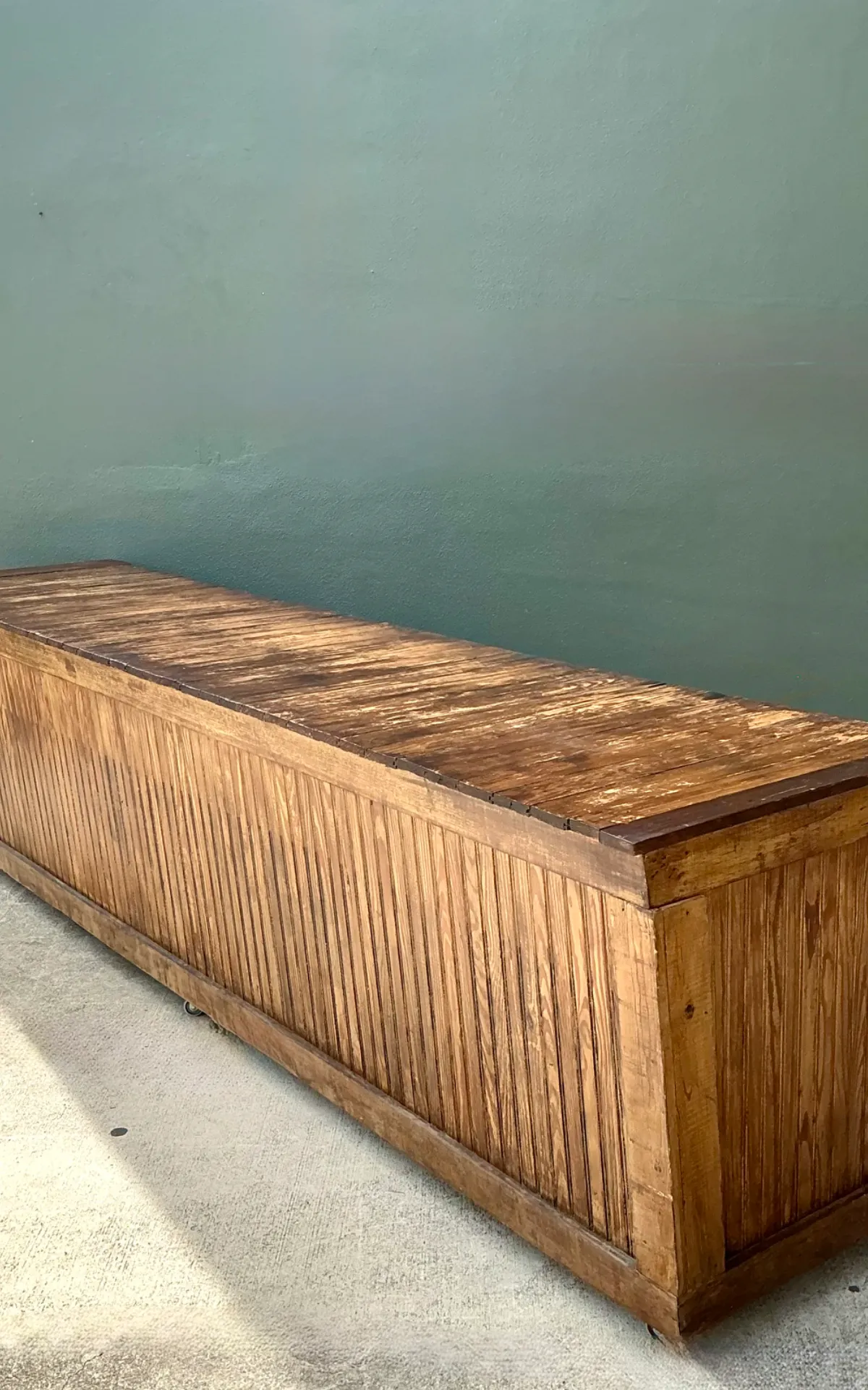 Vintage Wood Industrial Long Counter — additional photo 7