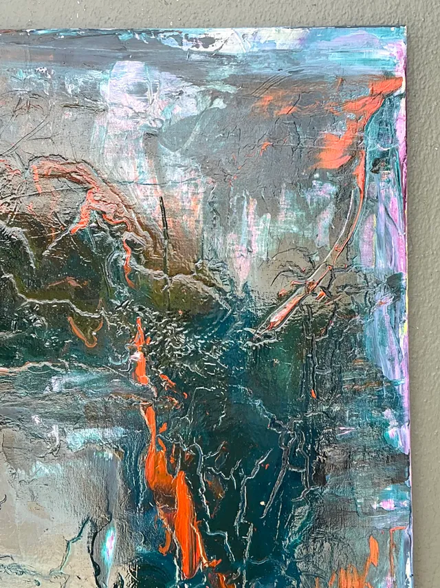 Vintage Abstract Expressionist Painting on Canvas — additional photo 5